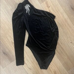 H&M velvet embellished bodysuit M